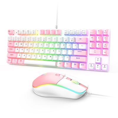 China RGB Backlight Onikuma RGB Led Keyboard Mice Wired Main Board And Keyboard Pink Gaming Desktop Gamer Mouse for sale