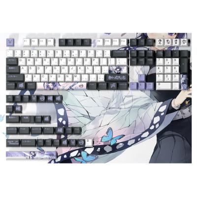 China custom pbt sublimation anime keycap Kludge profile OEM teclas de personalizadas durable royal black backlit keycaps pbt keytop sublimation for sale