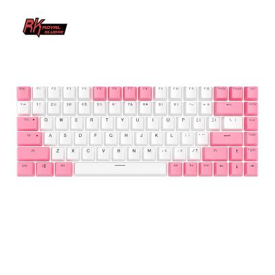 China Durable Royal Kludge rk84 ABS custom keycaps print pbt metal keycaps set around 84 keys light blue samurai anime keyboard keycaps for sale