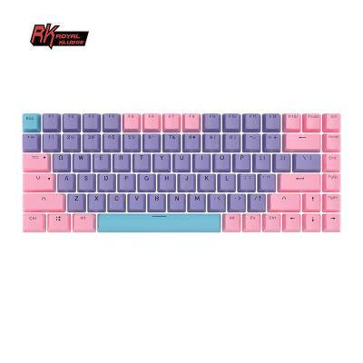 China Kludge rk84 sublimation pbt white keycaps best quality chocolate milk keycaps gamer pbt keyboard durable royal thick spanish keycaps for sale