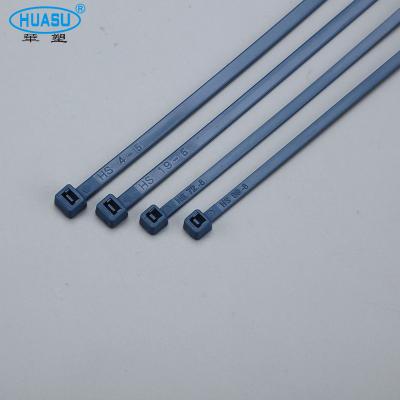 China Acid Blue Color Metal Detectable Plastic Nylon Cable Ties for sale