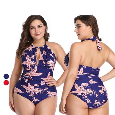 China 2022 OEM Breathable Custom Plus Size One Piece Swimwear Nylon Print Ruched Sexy Beach Swimwear Women Fat Swimwear for sale