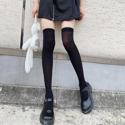 China Nylon bangs women's mid-high tube stockings velvet spring summer Japanese-style ultra-thin students black central statistics knee-length calf socks for sale