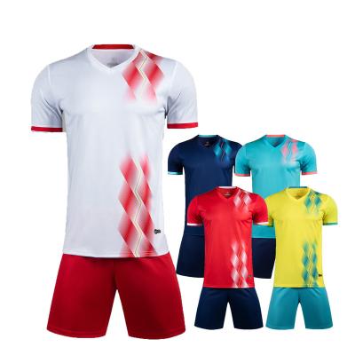 China Custom Men's Soccer Jersey Clothing Sets Sublimation Soccer Training Kits Kids Soccer Jersey Sets Uniforms With Socks for sale