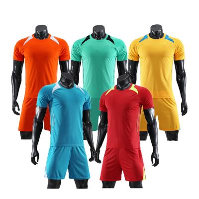 China Sets wholesale cheap high quality green and yellow football wear custom empty soccer jersey sports football for sale