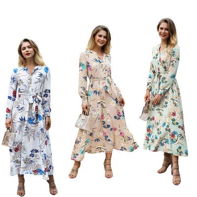 China 2020Wholesale Women's Anti-Static Cheap Sexy Summer Full Sleeve Scoop Neck Long Maxi Slim Sexy Dresses For Ladies for sale