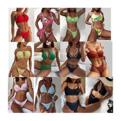 China Fashion Girl Breathable Beach Wear Sexy Two Piece Swimsuit Thong Bikini Women Swimwear 2021 for sale