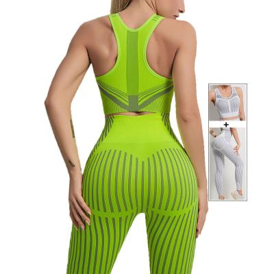 China Antibacterial Women's Fitness Clothing Suits Sports Wear Active Yoga Bra Leggings Cheap Yoga Wear OEM Women Gym Suit for sale