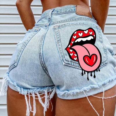 China Big Mouth 2021 QUICK DRY Nightclub Jean Shorts Sexy Club Tassel Pants Women Casual Clothes Shape Jean Shorts for sale