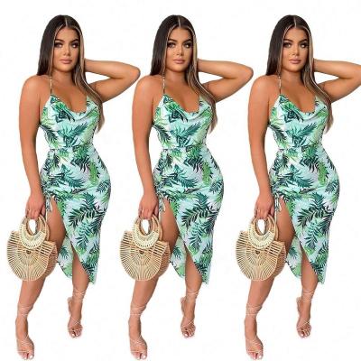 China Trend Midi Dress Anti-Static Sexy Bandage Ties Dress Nightclub Wear Women's Summer Sets Casual Outfits for sale