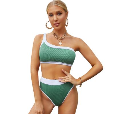 China New 2022 Fashion Woman Breathable Creative Solid Color Teenage Girl Beach Wear Single Shoulder Cover Up Swimwear for sale