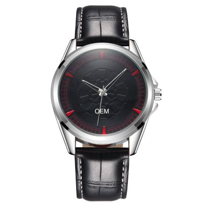 China WJ-8105 Water Resistant WJ-8105 Special Band Men's Red Line Attractive Face Design Fashion Quartz High Quality Leather Male Wristwatch Watch for sale