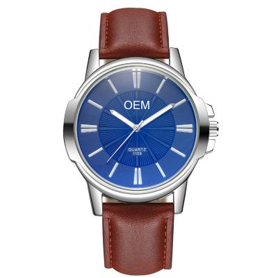 China Large Size Water Resistant WJ-8103 Fashion Boy Watch Simple Leather Band Stainless Steel Back OEM Custom Watches For Men for sale