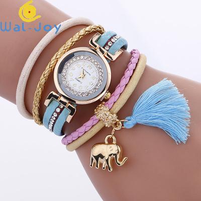 China Non-specific Hot Selling WJ-7013 Fashion Elephant Pendant Ladies Watch Surrounding Color Chain Bracelet Watch for sale