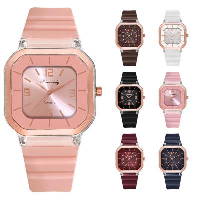 China WJ-10444 Factory Wholesale New Square Dial Cheap Simple Non-specific Digital Quartz Women Watch Ladies Fashion Silicone Strap Ladies Watches for sale