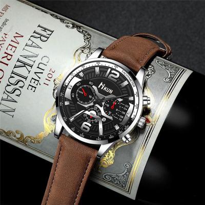 China New Factory WJ-10571 Men's Non-specific Car Cool Watch Shape Leather Wristwatch Reloj De Hombre Multifunctional Calendar Sport Watch For Men for sale