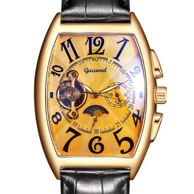 China WJ-1036 Automatic Day/Date Hollow Steel Belt Around Mechanical Watch Luxury Mens Colorful Cheapest Mechanical Watch For Men for sale