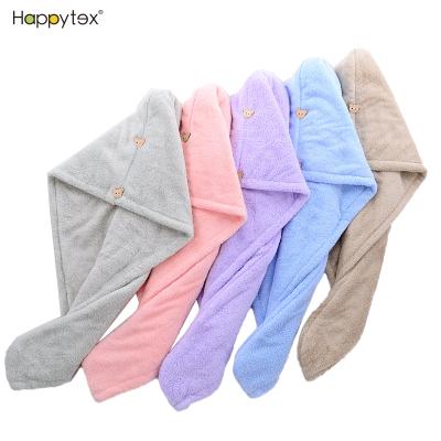 China 2021 New Arrival Child Safe Microfiber Double Layer Quick Dry Comfortable Hair Towels For Women With Custom Logo for sale