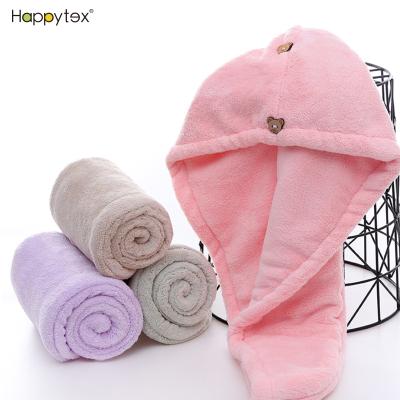 China Child Safe Factory Directly Supply Microfiber Double Layer Microfiber Hair Towel Wrap For Women The Competitive Price for sale