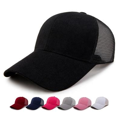 China Mesh Trucker Hats Custom 3d Custom 3d Solid Color Breathable Waterproof Embroidery 6 Panel Simple Curved Brim Baseball Caps for sale