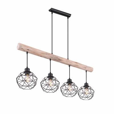 China Farmhouse Farmhouse Chandelier Lighting Retro Industrial Hanging Lamp Vintage Ceiling Light Fixture Wooden Bulb Lights for Dining Room Table for sale