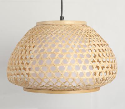 China Art Design Wicker Handmade Lantern Farmhouse Natural Simple Rattan Pendant Lamp Shade Bamboo Light Lamp For Home Decor for sale