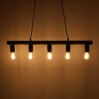 China Retro Style Minimalist Style Rope GUEST ROOM Homestay Farmhouse Bedroom Hanging Lighting Handmade Pendant Lamp For Sale for sale