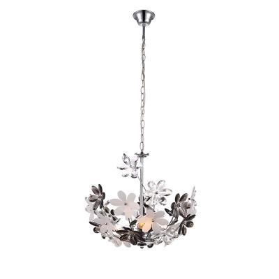 China Contemporary Flower Garden Chandeliers Lighting Fashion Decorative Ceiling Lights Hanging Led Light Source Lamp Pendant Lamp for Girl's Room for sale