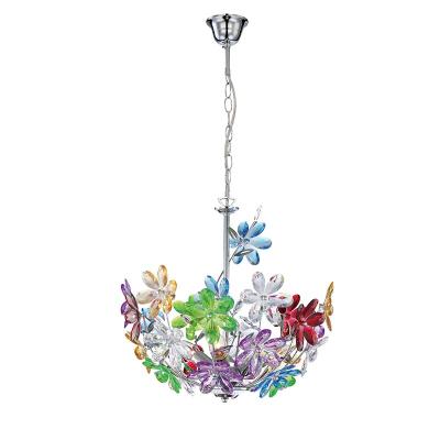 China Contemporary Hanging Decorative Residential Lights Crystal Flower Shade Chandelier Pendant Lamp for Decorative for sale