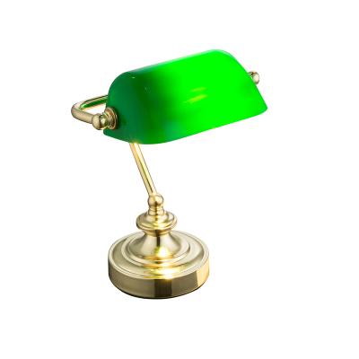 China Table Lamp Vintage Desk Bedside Edison Lamp Adjustable Head Banker Traditional Classic Brass Brass Base Lamp For Reading Study Room for sale