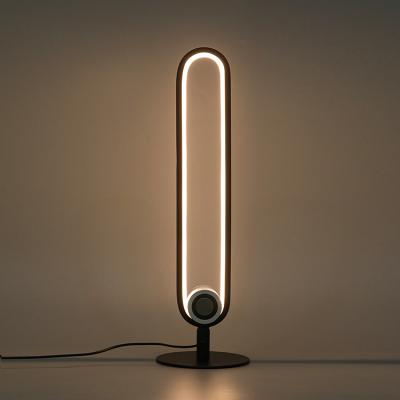 China Modern Modern Design Smart U Shape Blue LED Aluminum Lamp Tooth Speaker Light Music Table Lamp for sale