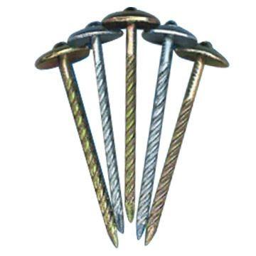 China Umbrella Galvanized Head Umbrella Roofing Nails Smooth Leg With Joint for sale