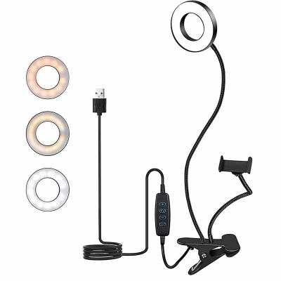 China Mini Hot Sale Makeup Lamp Led Selfie Ring Light Phone With Extendable Stand For Live Stream Photography for sale