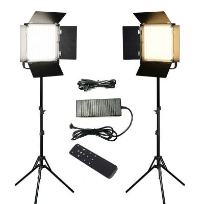 China Adjustable Professional Video Film Studio Bi Color Tempurate Photographic Color LED Lighting Light for sale