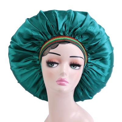 China Image Designer Custom Sleeping Beanie Hair Hat Headwraps Satin Bohemian Stretch Large Size Cowls for sale