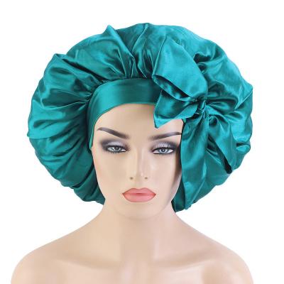 China Wholesale New Character Style Extra Large Round Satin Cowl Bowknot Hat Shower Hat Satin Cowl With Ties for sale