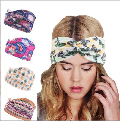 China Fashion African Bohemian Styles Designer Headband Twist Hair Accessories Women Turban Wrap Headbands Hairbands Makeup for sale