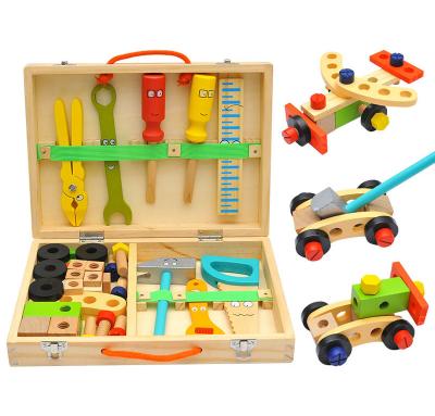 China Construction Toy Kids Tool Box Wooden Toys Set Winning Toy Construction Tool Kit for sale