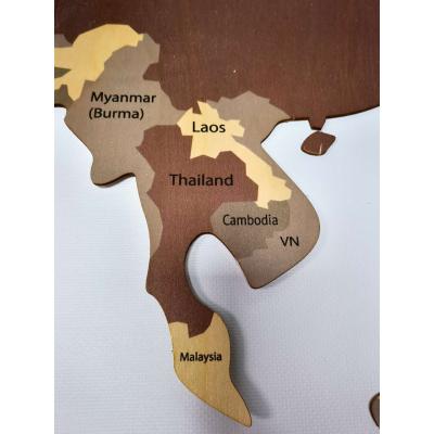 China 3D Europe World Map Housewarming Gift Wooden Wall Art Decor for sale