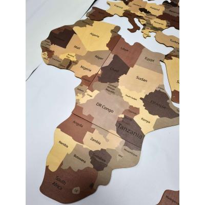 China Europe the original luxurious wooden world map wall decoration for living room, office and bedroom for sale