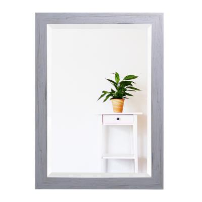 China Wall Hanging Mirror Wood Rectangle Natural Wood Mirror for sale