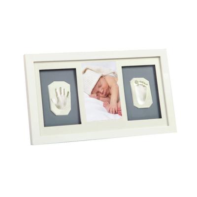 China Baby Memory Keepsake Baby Handprint Footprint Keepsake Photo Frame for Baby Shower Gift for sale