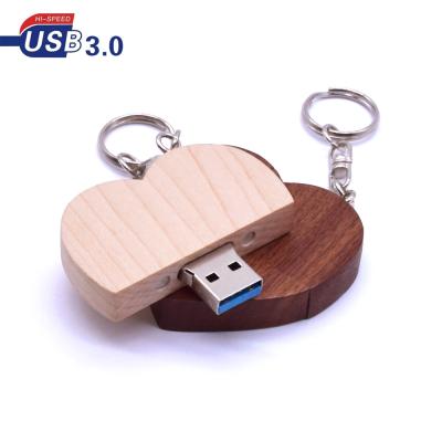 China 8Gb Flash Drive Custom Shape Wooden Usb Reader 3.0 Storage Wooden Heart Usb Flash Memory Usb Stick for sale