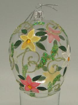 China China Easter Decoration Hand Painted Hanging Glass Eggs for sale