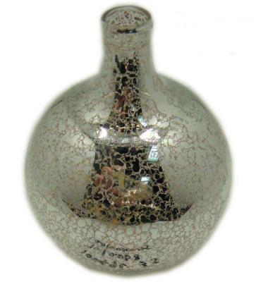 China Hand Made Home Decoration Ball Shape Glass Vases With Silver Inner for sale