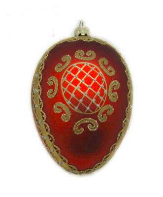 China China Beautiful Hand Blown Eggshell Hanging Glass Painting For Christmas for sale