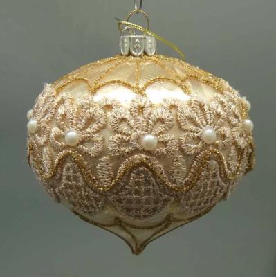 China China Beautiful Lace Flower Ornament Split Lacquer Christmas Glass Balls for sale