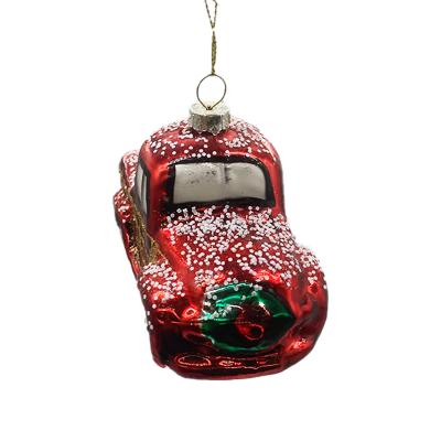 China Hot Selling Christmast Ornament Porcelain Christmas Decoration Ornament Creative Car Shape Christmas Tree Decoration for sale