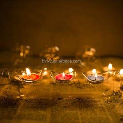 China Hand made hot sale three mine tealight glass candle holders for home decoration for sale