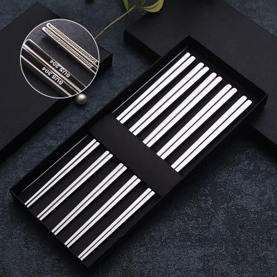 China Stocked High Grade 304 Stainless Steel Custom Printed Chopsticks for sale